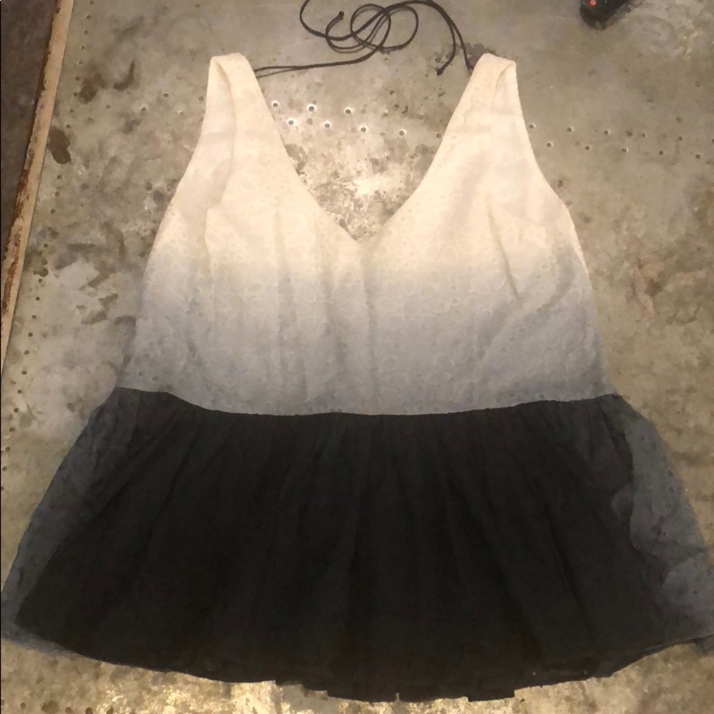 TIBI Ombré Crossback Top
